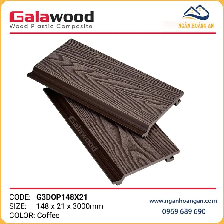 Tấm Ốp Tường Trần Ngoài Trời Vân Gỗ 3D Galawood G3DOP148X21